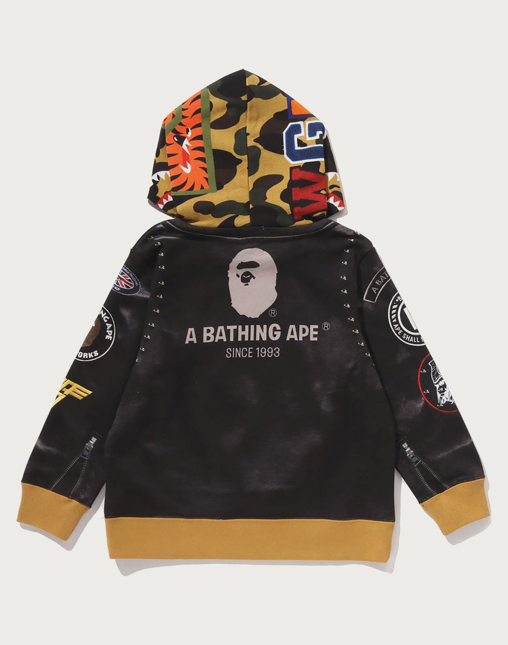 LEATHER JACKET PRINT SHARK PULLOVER HOODIE KIDS