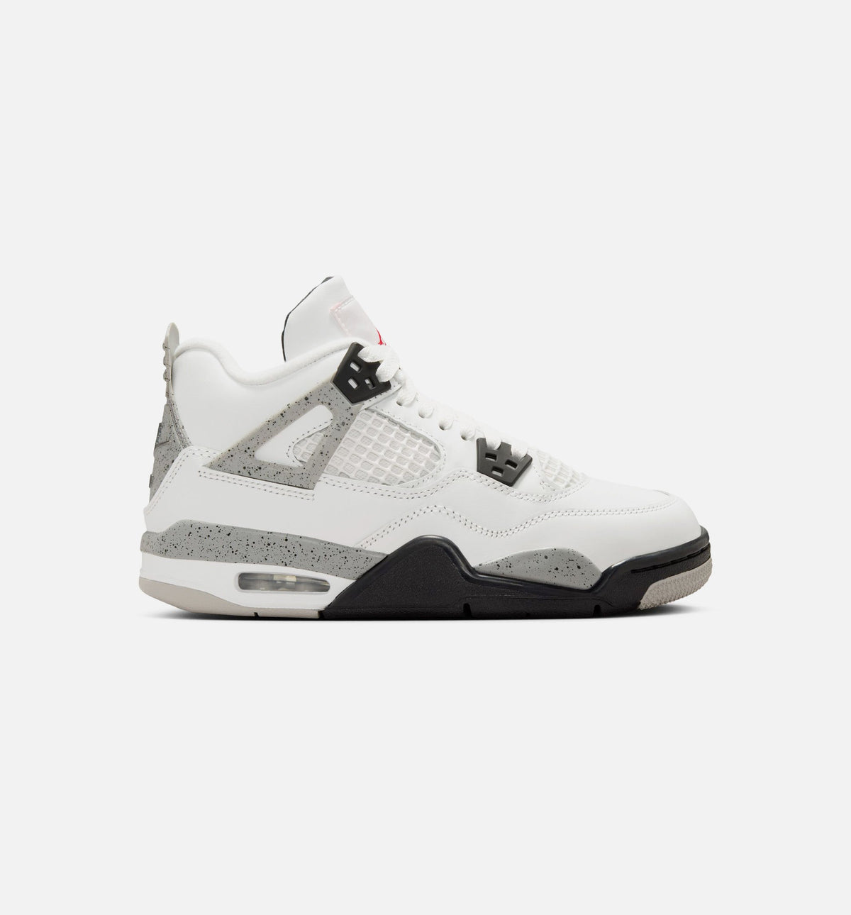 Air Jordan 4 Retro White Cement Big Kids' Sneakers - Summit White / Fire Red / Cement Grey / Black