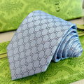 Gucci Style Men's GG Tonal Jacquard Silk Tie
