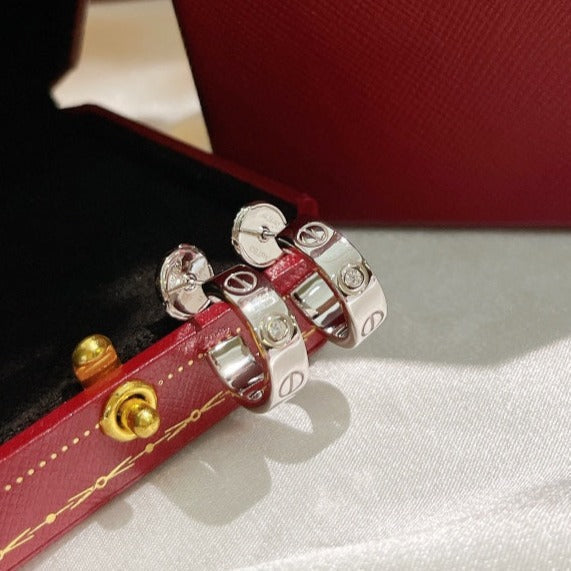 CARTIER LOVE EARRINGS 5.7MM 2 DIAMONDS