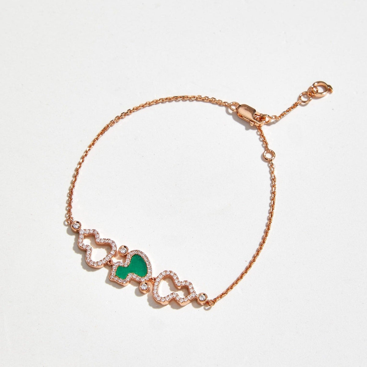 QEELIN WULU DIAMOND 3 MOTIF PINK GOLD BRACELET
