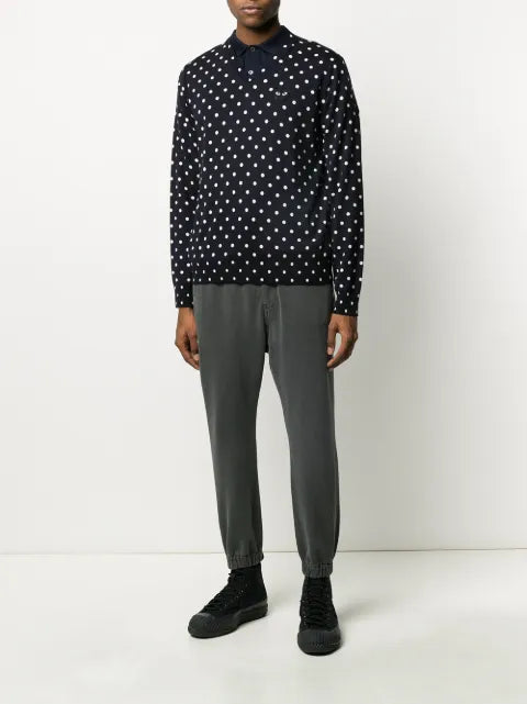 Comme Des Garçons polka-dot print V-neck sweater