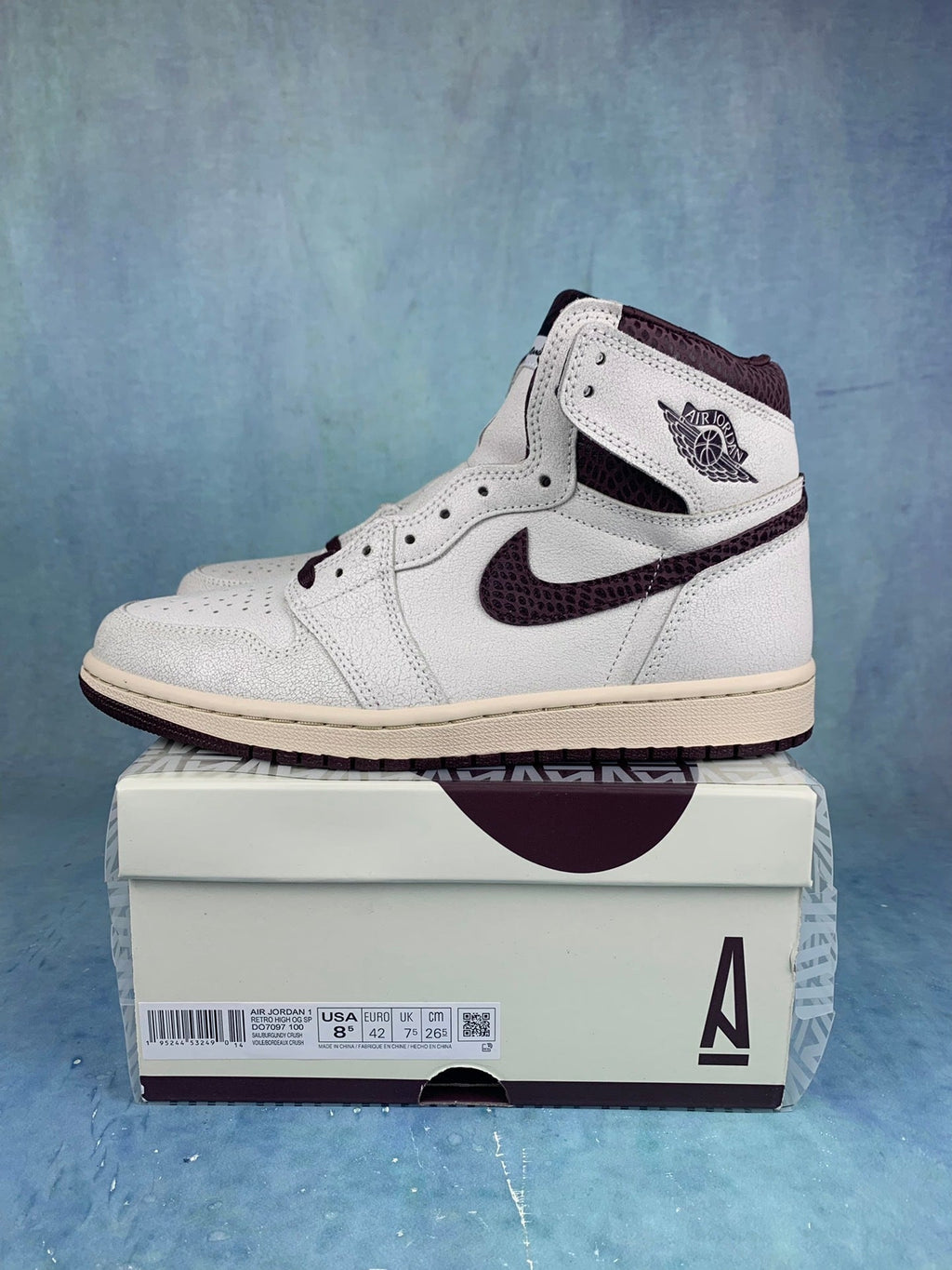 Air Jordan 1 High Cracked Snakeskin Unisex Sneakers DO7097-100