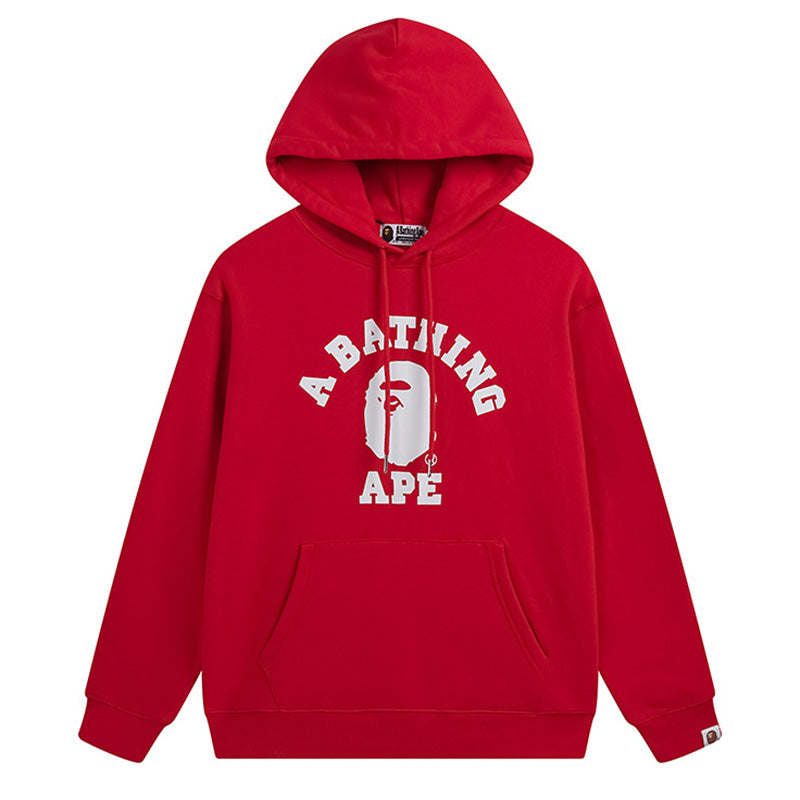 BAPE College Ape Head Hoodie - Black & Red