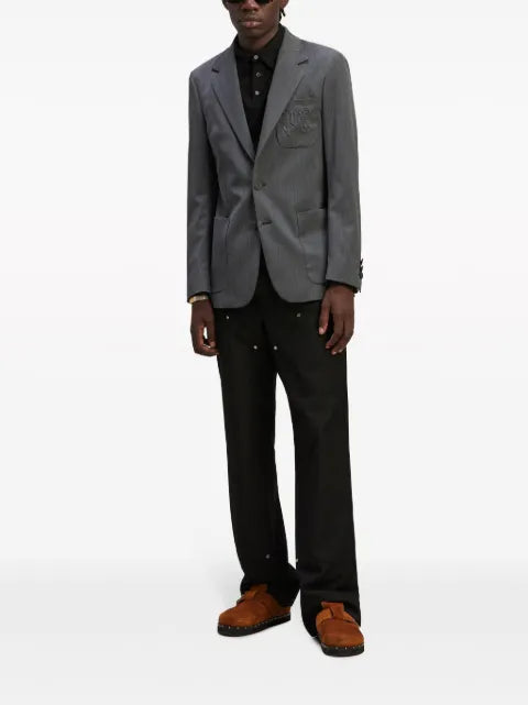 Palm Angels logo-embroidered blazer