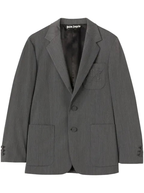 Palm Angels logo-embroidered blazer