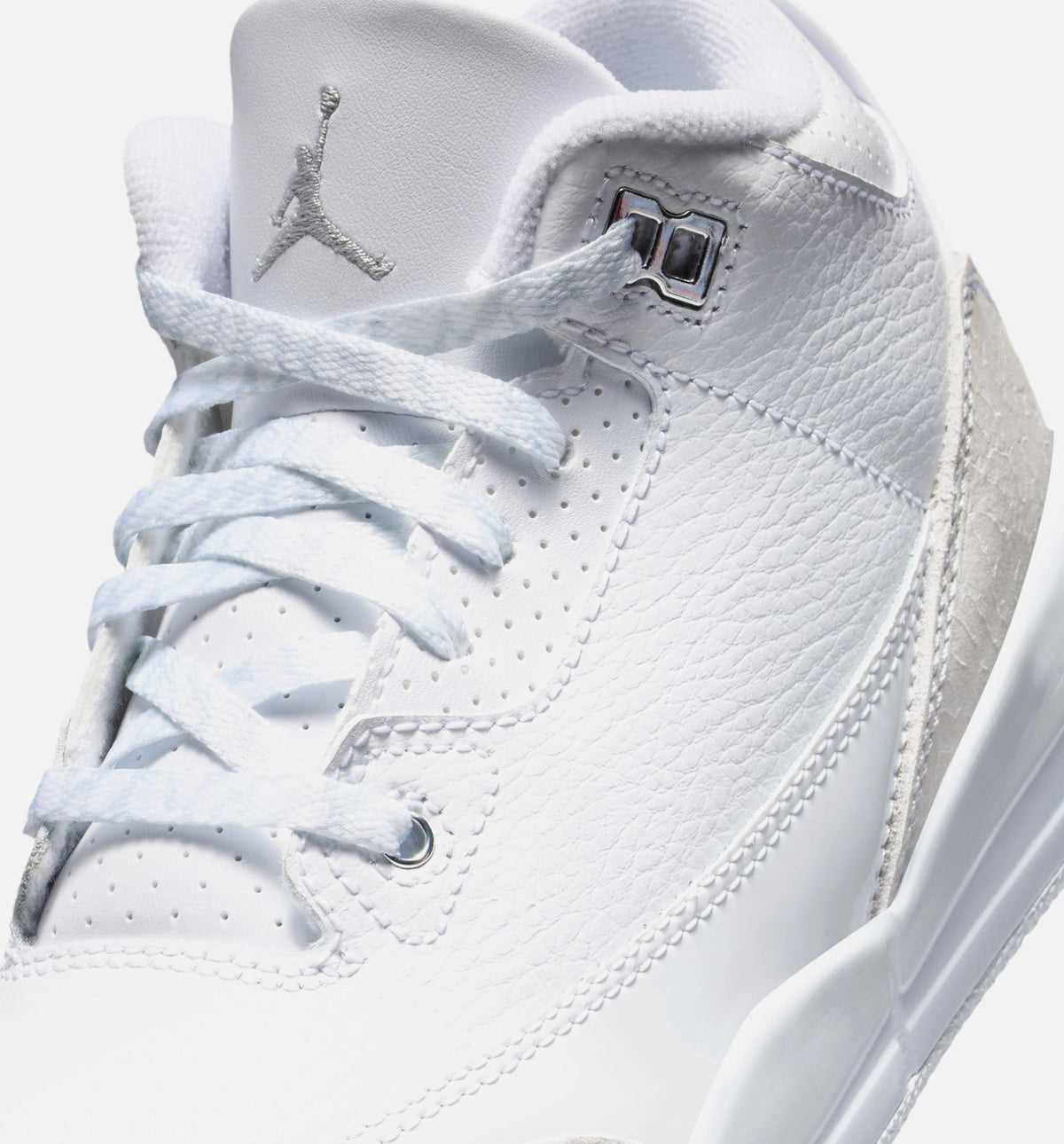 Air Jordan 3 Retro White and Silver Preschool Sneakers