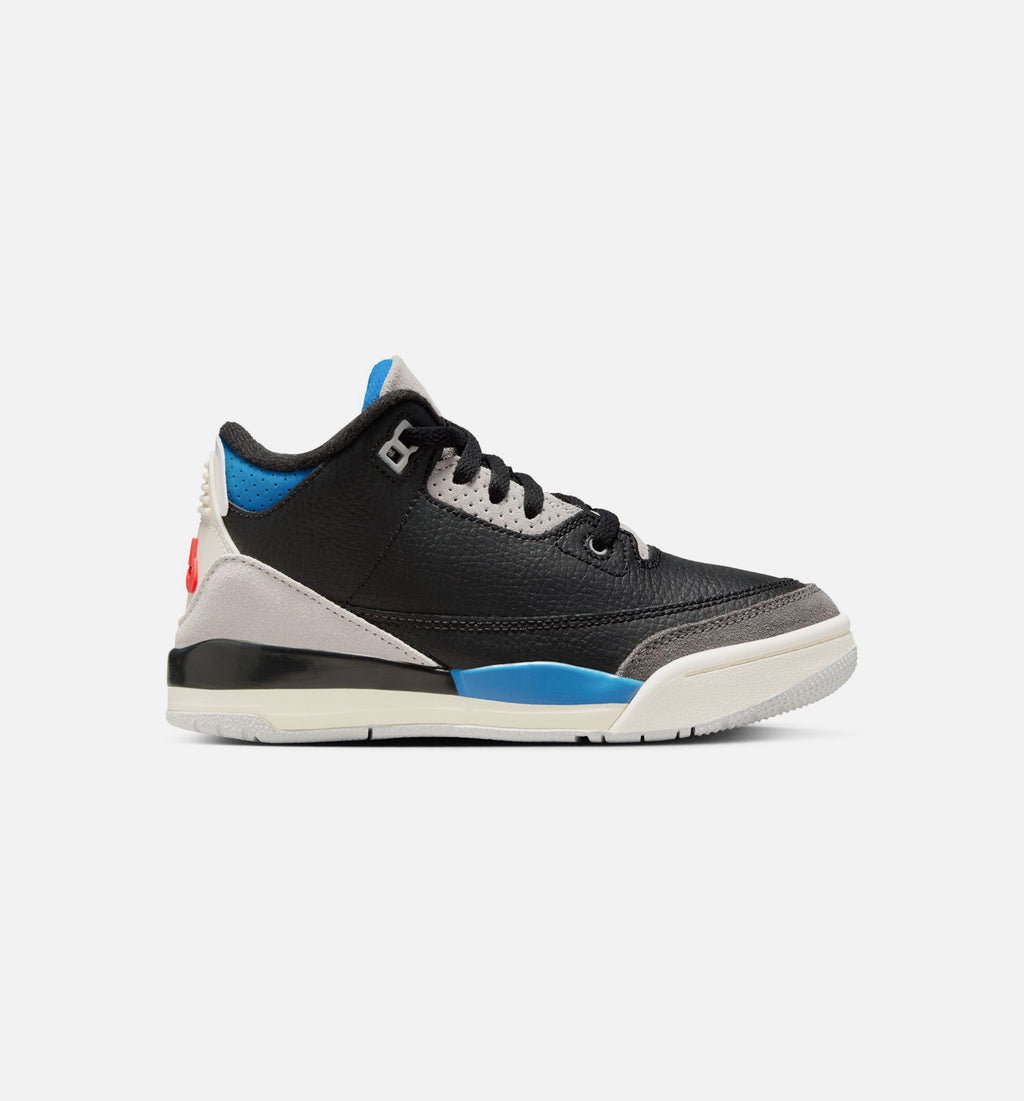 Air Jordan 3 Retro OG 'Rare Air' Preschool - Black/Chile Red/Neutral Grey