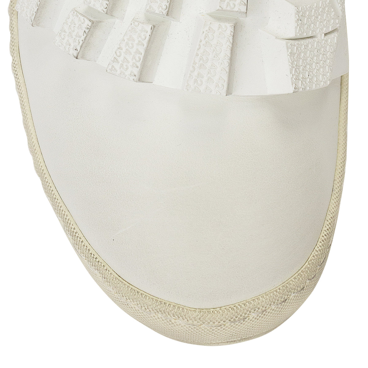 WHITE RIDGED TEXTURE SNEAKERS