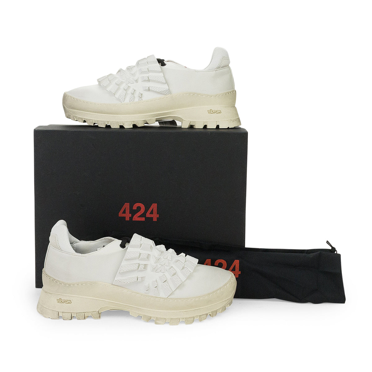 WHITE RIDGED TEXTURE SNEAKERS
