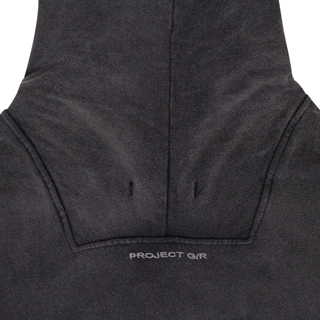 BLACK MIXED PRINTED VINTAGE HOODIE