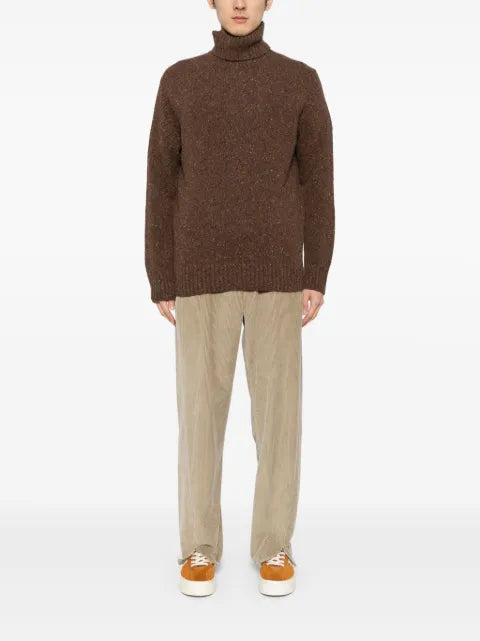 Universal Works roll neck tweed jumper