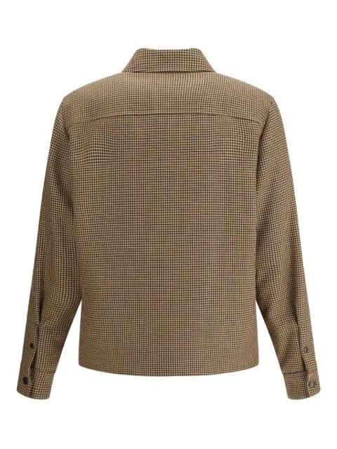 Moncler houndstooth-pattern zip-front jacket