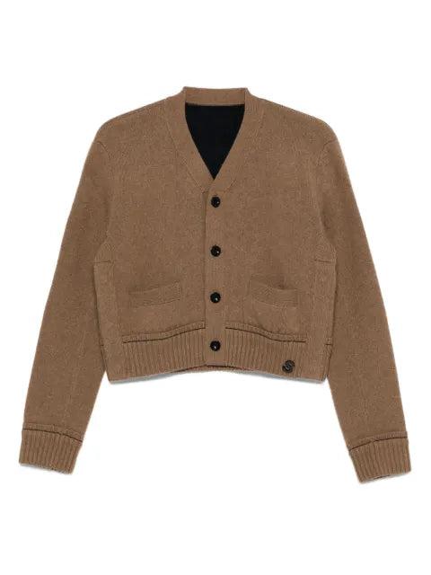 sacai logo-embroidered cardigan