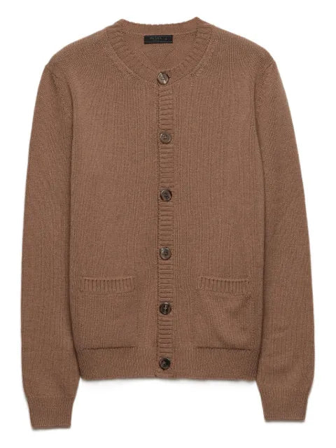 Prada triangle-patch button-up cardigan
