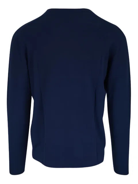 Kinross Cashmere V-neck ribbed trims sweater
