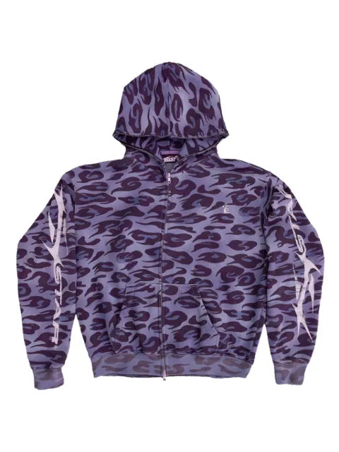 HELLSTAR zip-up cheetah hoodie