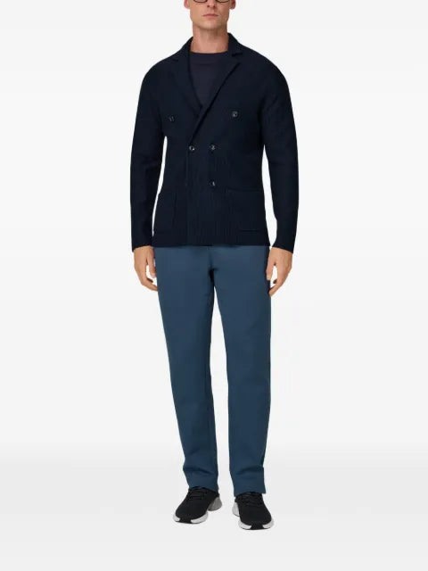Boggi Milano knitted cotton double-breasted jacket