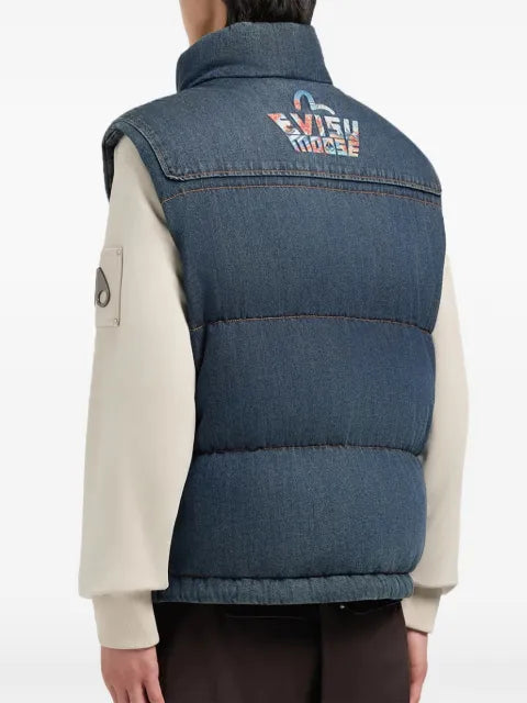 Moose Knuckles x Evisu padded logo-patch gilet