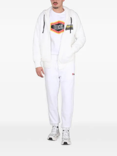 Diesel logo-patch zip-up hoodie