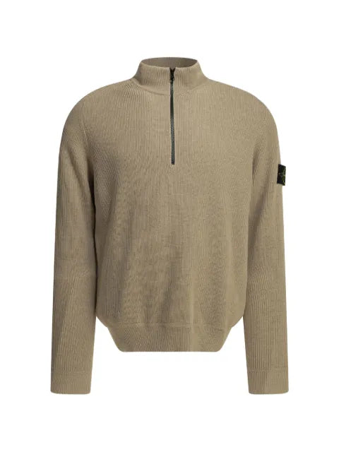 Stone Island ribbed-knit quarter-zip sweatshirt