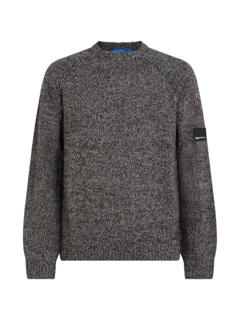 Karl Lagerfeld Jeans melange-knit raglan-sleeve sweater