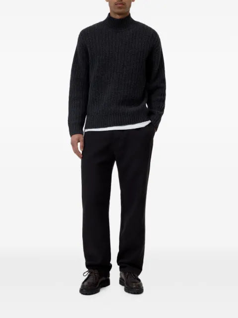 Closed ribbed-knit sweater