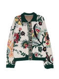 sacai wool jacquarded cardigan