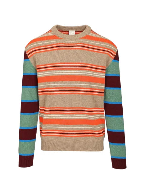 Paul Smith contrast-sleeve lambswool-cotton stripe sweater