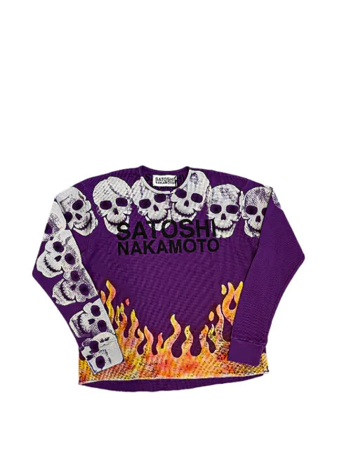 SATOSHI NAKAMOTO Lost Boy skull-print sweatshirt