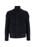 Lardini button-fastening ribbed-trim jacket