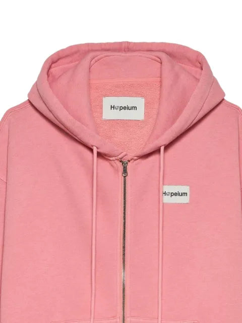 HOPEIUM logo-patch zip-up hoodie