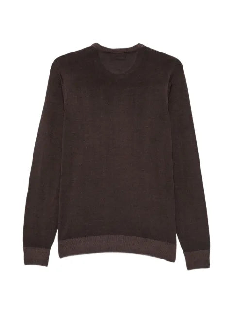 AROVESCIO ribbed-trim crew-neck sweater
