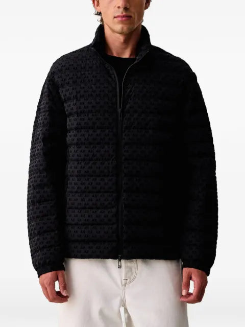 Armani Exchange logo-print quilted jacket