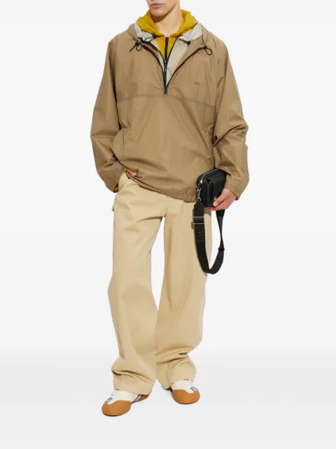 LOEWE logo-embroidered quarter-zip hoodie