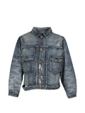 Anachronorm patchwork distressed denim jacket