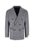 Caruso double-breasted wool jacket
