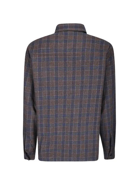 GR10K plaid snap-button overshirt