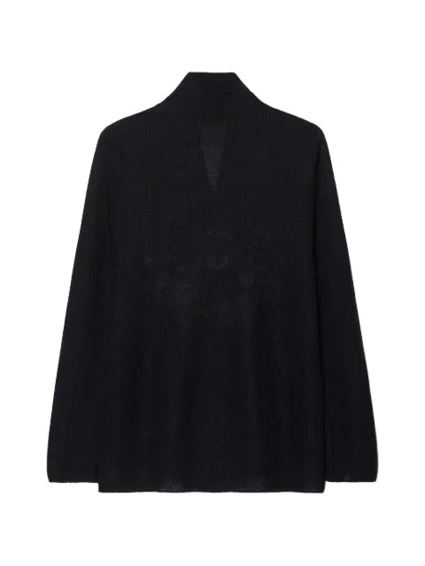 Shanghai Tang Quiet Fortune shawl-collar jacquard-logo sweater