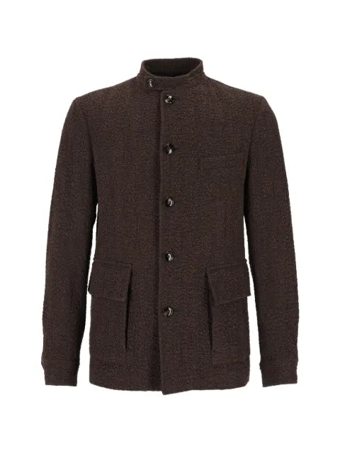 Giorgio Armani bouclé-knit button-up blazer