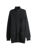 Yohji Yamamoto ribbed-knit zip-up cardigan