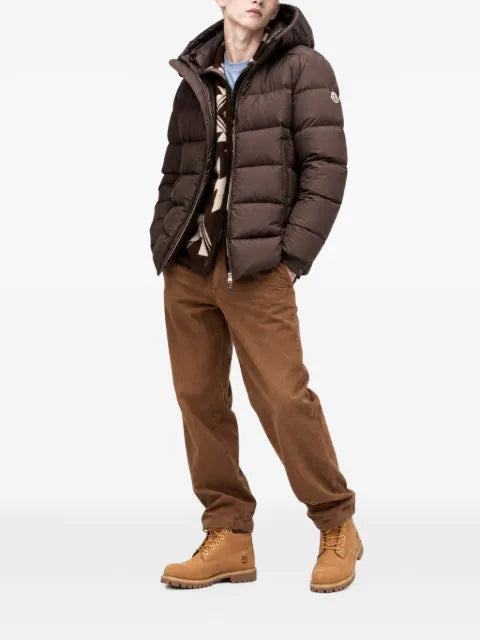 Moncler logo-print hooded puffer jacket
