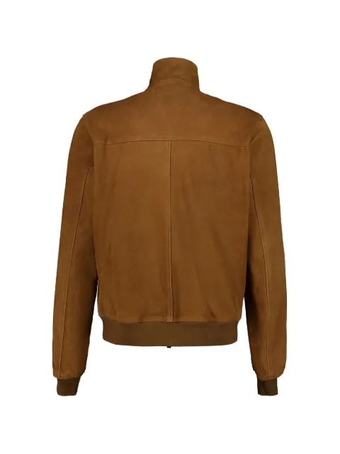 Frescobol Carioca Canela suede bomber jacket