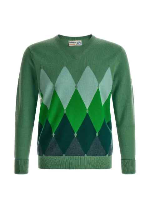Ballantyne diamond-intarsia sweater