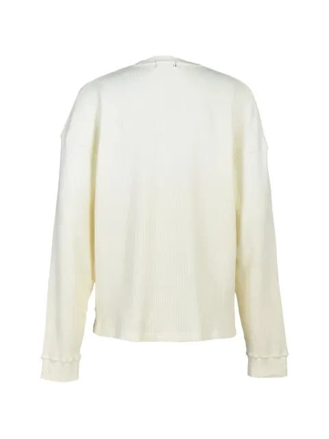 BREATH logo-embroidered waffle-knit sweatshirt