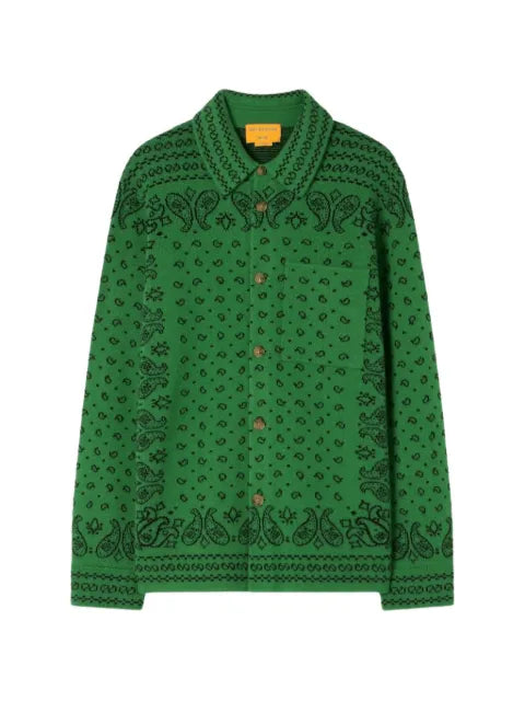 Guest In Residence Wild Rag paisley-print knitted shirt jacket