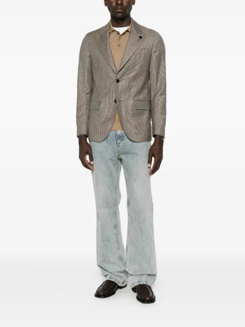 Lardini Prince of Wales check single-breasted jacket