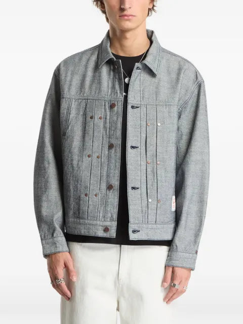 dime pleated denim jacket
