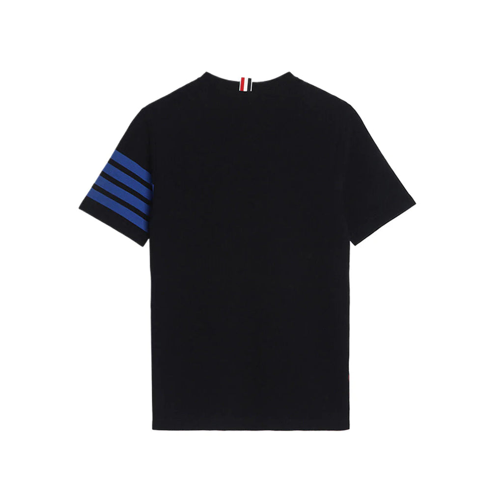 Men's Classic Four-Bar T-Shirt — Grey & Blue | Thom Browne