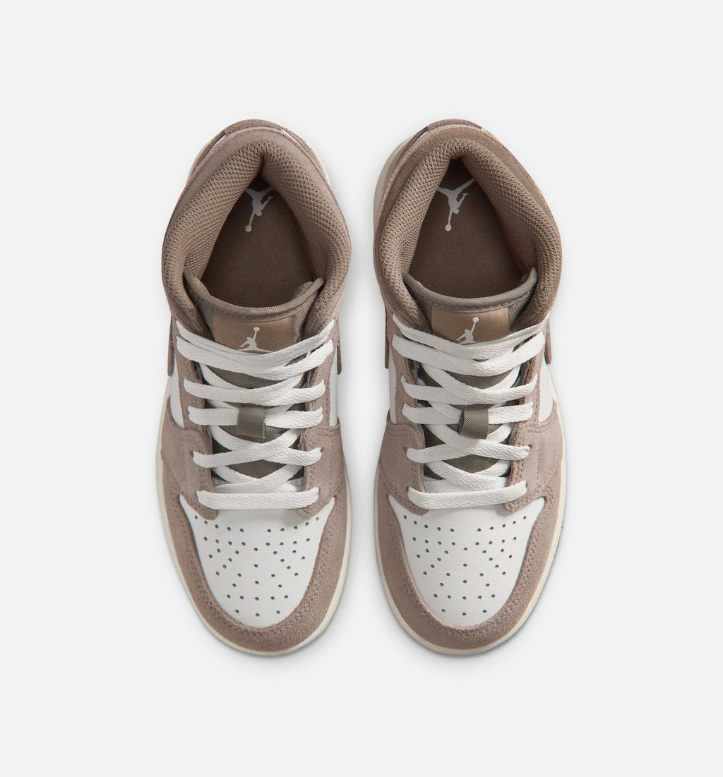 Air Jordan 1 Mid Enigma Stone Grade School Shoes
